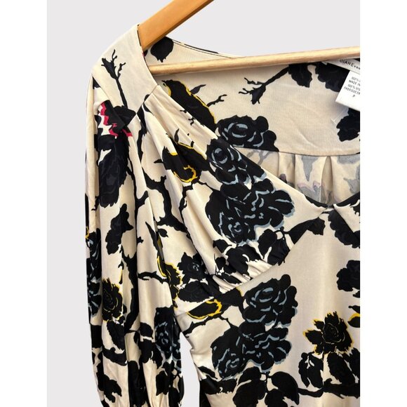 Vintage Diane Von Furstenberg Baby Doll Floral Blouse Designer Y2K Whimsigoth - Picture 2 of 8